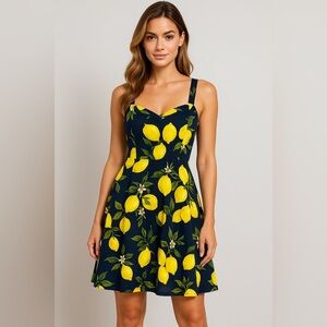 🍋 Topdness Vintage-Inspired Floral Halter Swing Dress – Size S 🍋